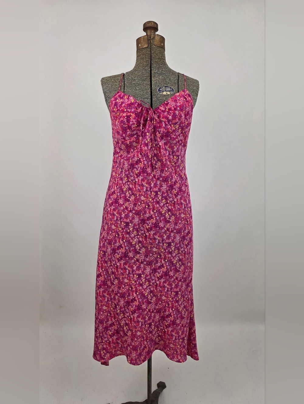 Express Y2K Women's Pink Floral Asymmetrical Hem Midi Dress 11/12